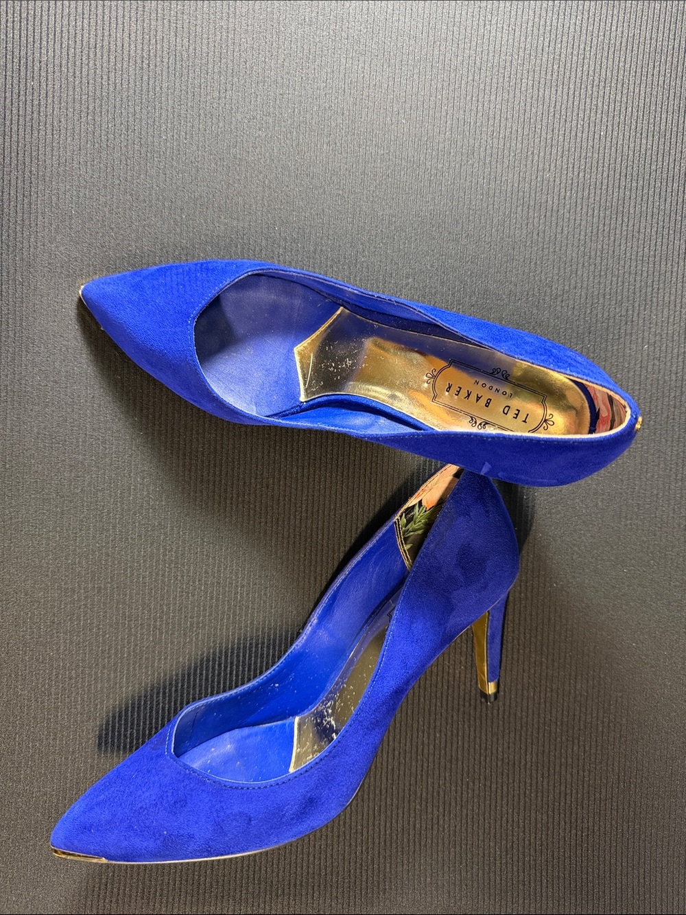 Ted Baker Cobalt Blue Suede Pointed-Toe Stiletto Pumps